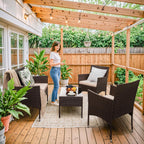 4-Piece Patio Rattan Wicker Furniture Set - T-LCRF834M18