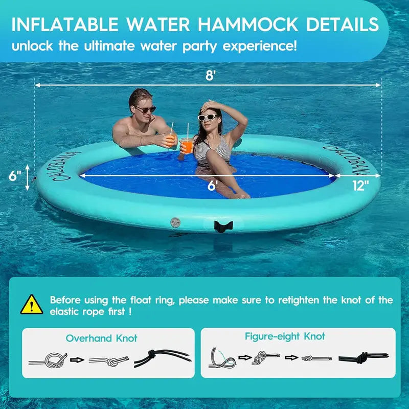 Inflatable Floating Ring Hammock And River Tube - 6-Circle, 8-Circle, 10-Circle Or 3-6-Circle