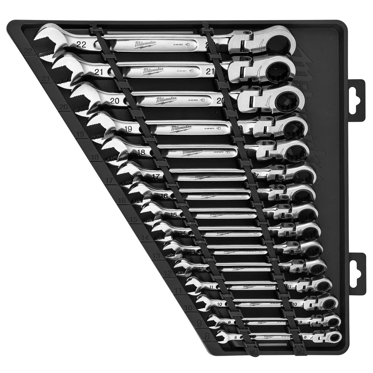 Flex Head Ratcheting Metric Combination Wrench Set, 15 PC - 48-22-9513
