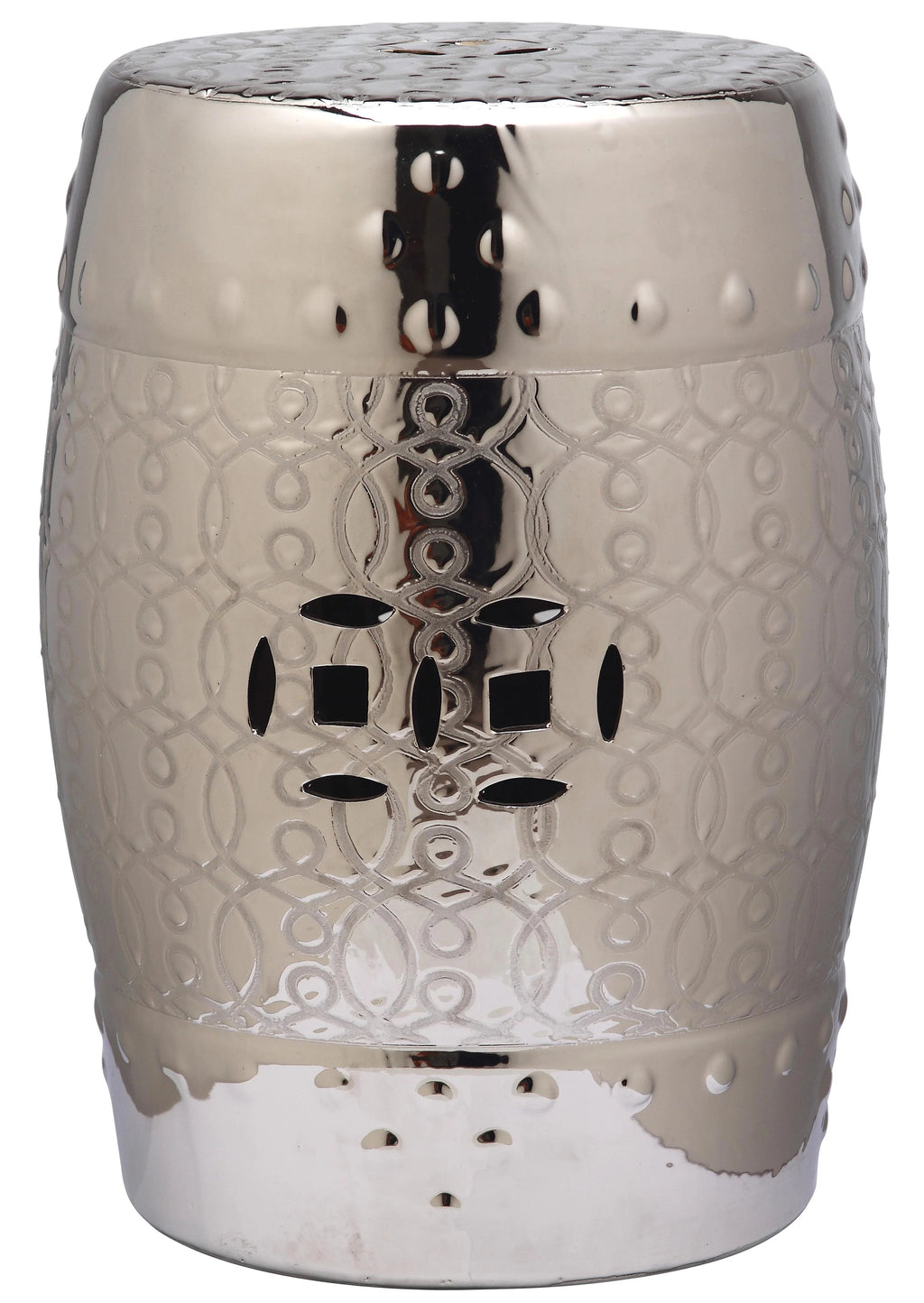 Safavieh Lantana Trellis Indoor/Outdoor Garden Stool, Plated Silver - ACS4545B