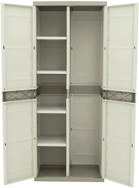 Plastiken Titanium Plastic Cabinet, Beige, 70x44x176 cm