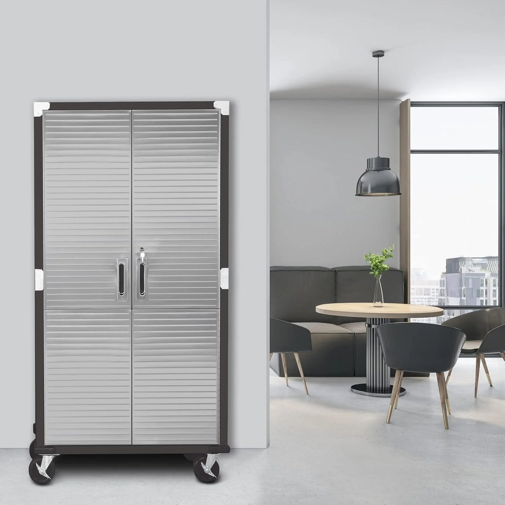 Seville Classics Steel Storage Cabinet, 36 inch W x 18 inch D x 72 inch H - UltraHD