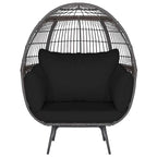 Oversized Wicker Egg Chair With 4 Cushions, 43 x 32.5 x 57 in