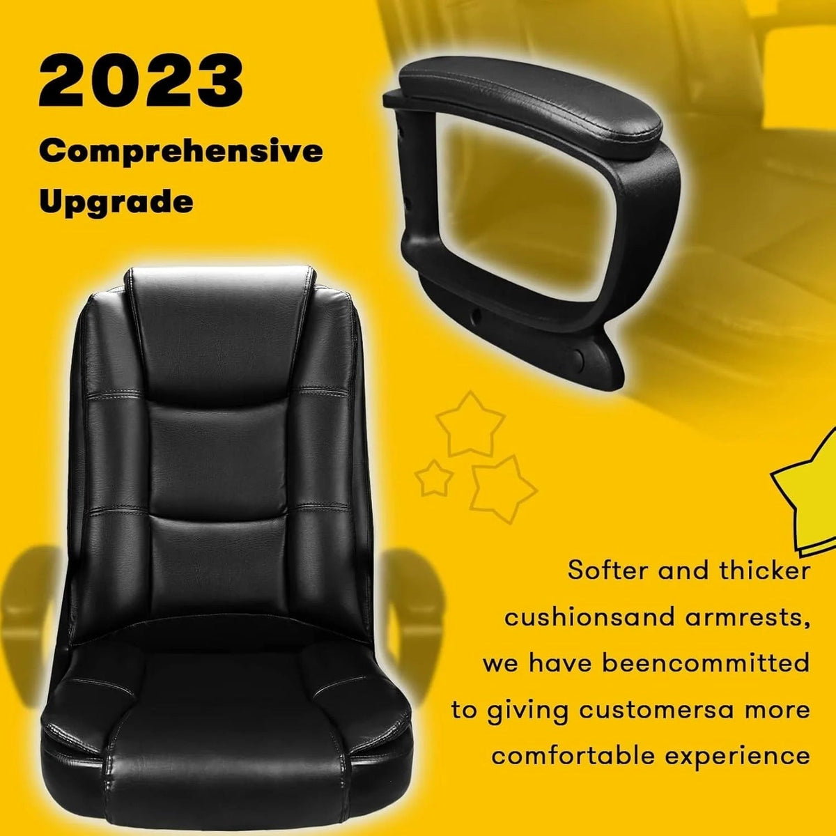 High-Back Ergonomic Leather Executive Office Chair, 400 lb Capacity