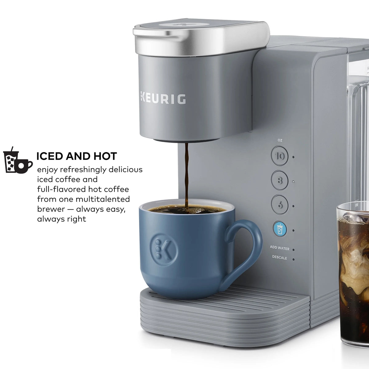 Keurig Single-Serve K-Cup Pod Coffee Maker, White - K-Iced Essentials