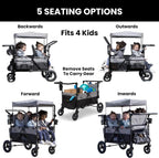 Jeep Wrangler Deluxe 4 Seater Stroller Wagon - Grey