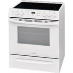 30 in. 5.0 Cu. Ft. Single Oven Electric Range, White With NVS Black Glass