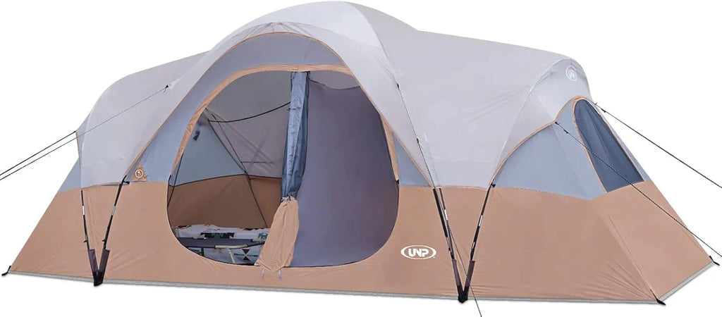unp 10-Person Camping Tent, 18ft x 9ft x 78in, 2 Rooms, 5 Mesh Windows
