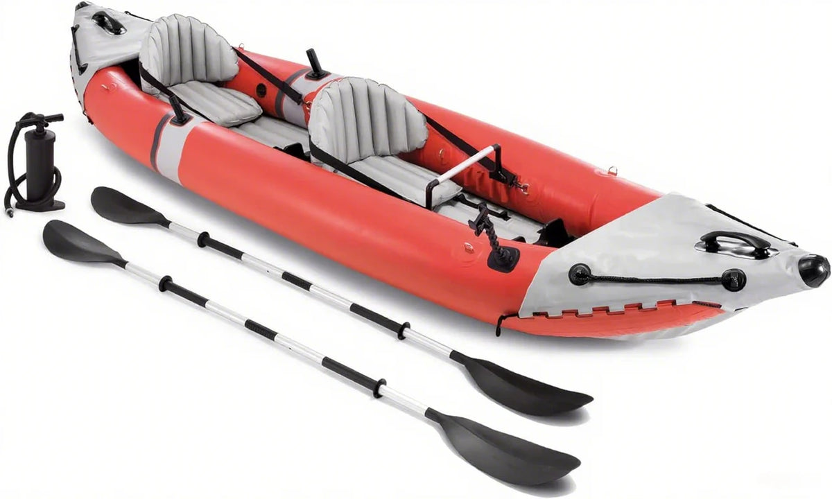 Excursion Pro 1-Person Inflatable Kayak With Paddles, Pump And Fishing Rod Holders