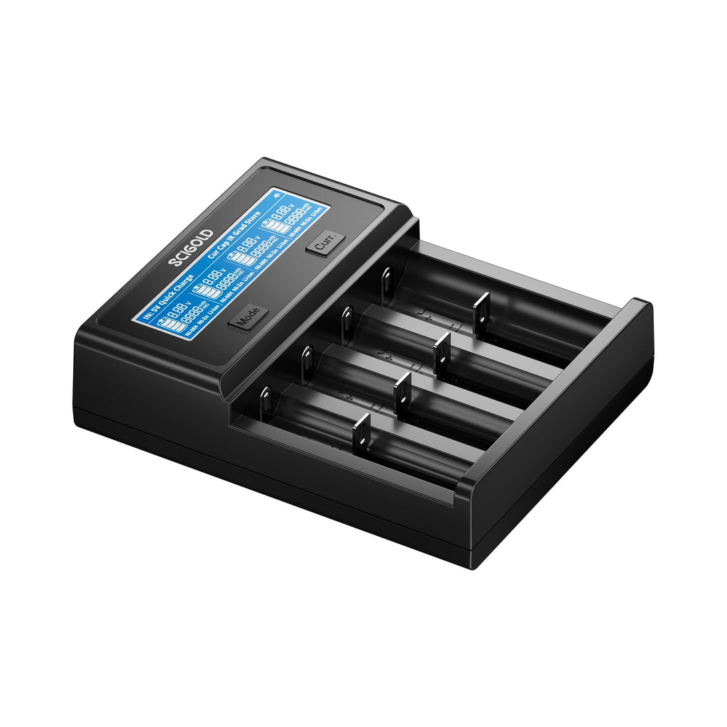 Scigold Ni-Zn/Ni-MH/Li-ion 4-Slot Battery Charger With LCD Display - CW401