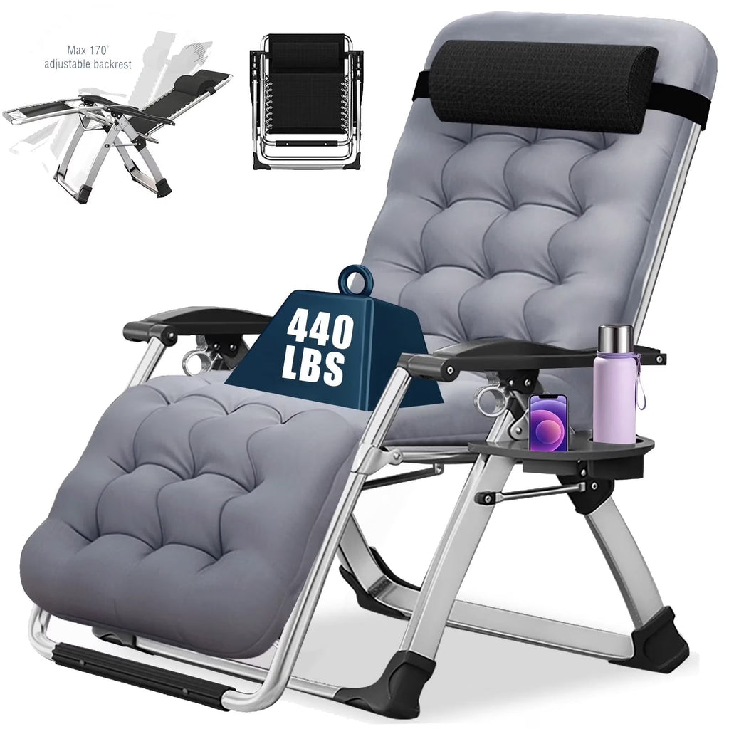 NAIZEA Zero Gravity Lawn Recliner Chairs, 2 Pack, Black