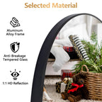 Full-Length Floor Mirror 64x21, Aluminum Alloy Frame With Stand And Wall Mount Option
