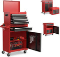 Goplus Rolling Tool Chest With 5 Drawers, Removable Top And Adjustable Shelves