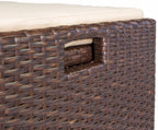 Barton Rattan Style Outdoor Storage Bench, 60-Gallon, Brown - With Seat Cushion
