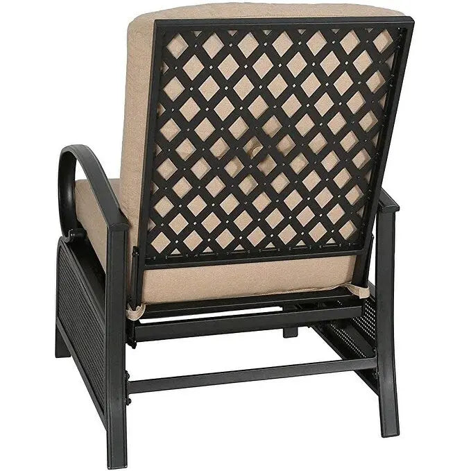 Adjustable Patio Recliner Lounge Chair With Cushion, 300 lbs - 38 (D) x 26.5 (W) x 38.5 (H) Inches