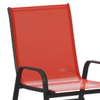 Emma + Oliver Outdoor Stack Chairs, Gray, 4 Pack, 21.25in W x 29in D x 36in H