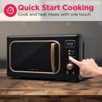 Frigidaire Retro Countertop Microwave Oven, 0.7 Cu. Ft., 700 Watts, Black And Gold