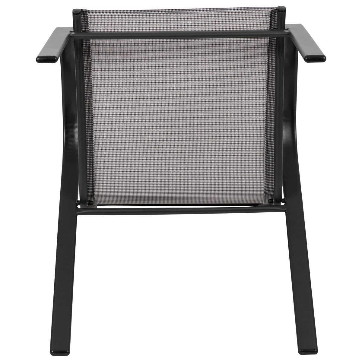 Emma + Oliver Outdoor Stack Chairs, Gray, 4 Pack, 21.25in W x 29in D x 36in H