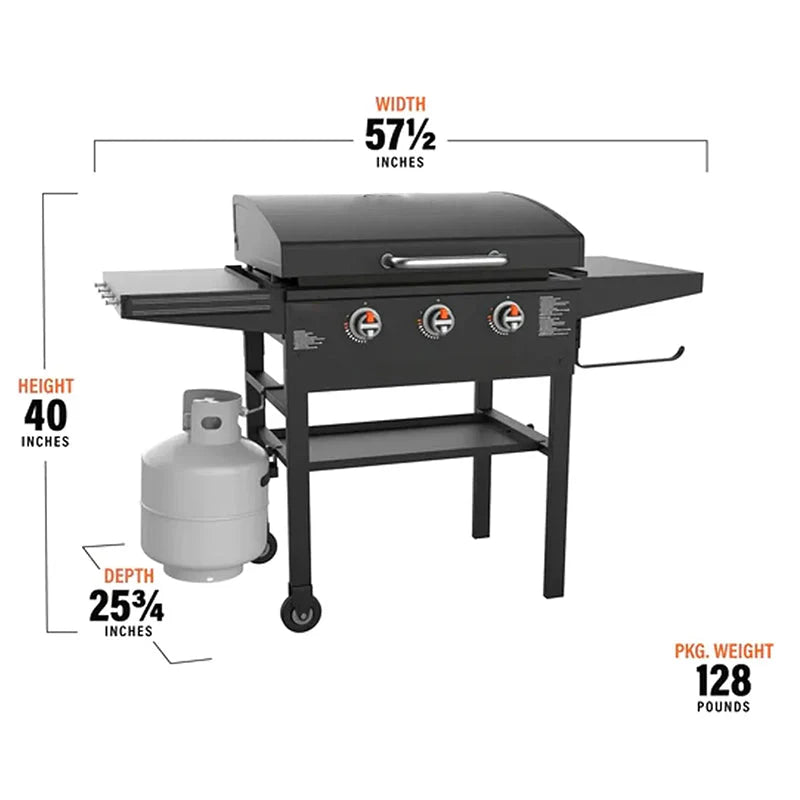 28 Inch 3-Burner Outdoor Griddle With Hood - 2080