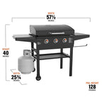 28 Inch 3-Burner Outdoor Griddle With Hood - 2080