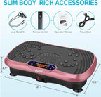 AXV Vibration Plate Fitness Platform, Gray, 2 Resistance Bands - Slim-Gray