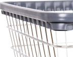 R&B Wire Products Heavy Duty Wire Laundry Cart With Double Rod Rack, Chrome - 100CEC58C