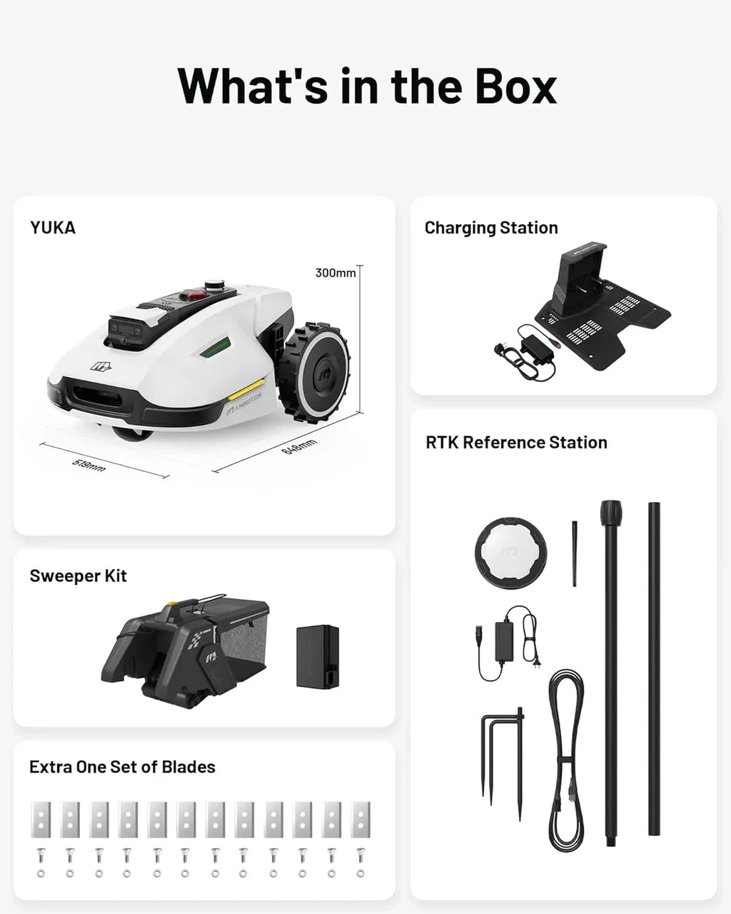 Mammotion YUKA Mini 500H Robotic Lawn Mower, 0.12 Acre, White - 500H