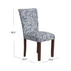 Set Of 2 Upholstered Parsons Dining Chairs, 38 in H x 19 in W x 23.5 in D