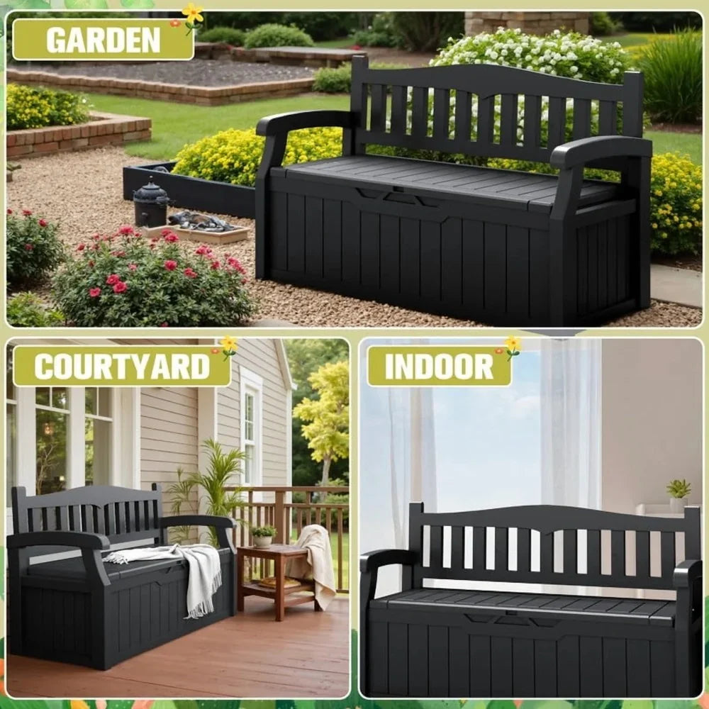 Devoko 82 Gallon Outdoor Storage Patio Bench And Deck Box