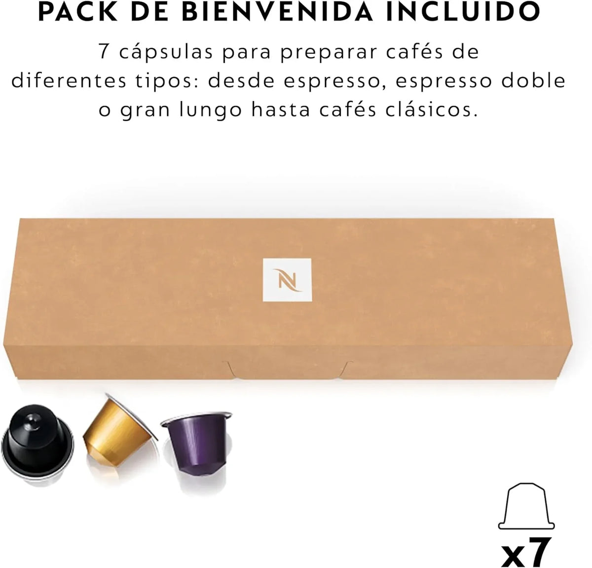 Nespresso De'Longhi Inissia Capsule Coffee Machine 19 Bar, Black - EN80.B