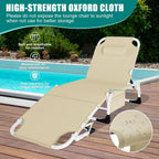 Slsy 5-Position Adjustable Folding Lounge Chair And Cot - 75.2" x 25.6" x 11.8"