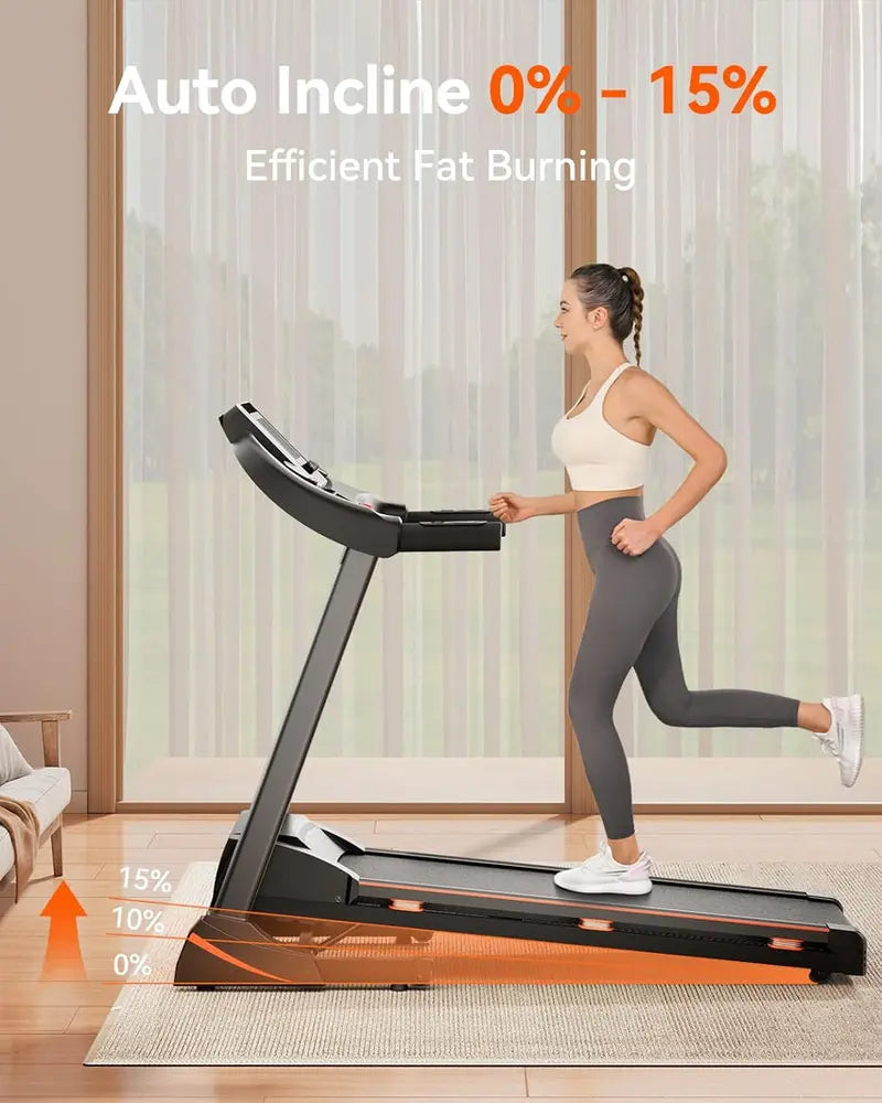 Foldable Home Treadmill With 3HP Motor, Auto Incline Adjustment And Bluetooth Connectivity
