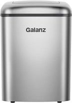 Galanz Portable Countertop Ice Maker, 26 lbs in 24 Hours, 9 Bullet Cubes in 9 Minutes, 2 Ice Sizes, 2.1 L, Retro Red