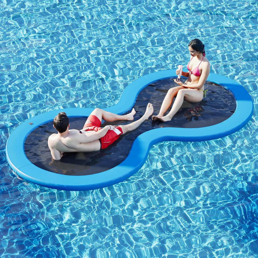 Round Inflatable Floating Dock, 3.6ft, 4in Thick, Yellow