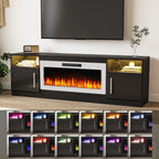 Bossin 70 Fireplace TV Stand With 36 Electric Fireplace For TVs Up To 80 - 16-Color LED Lights