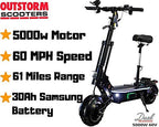 MAXX Electric Scooter For Adults, 5000W Dual Motor, 60V /38.5Ah Battery, 83 Miles Range, 60 MPH