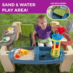 Step2 Kids' All Around Playtime Patio Kitchen Play Set With Canopy, 47.5 x 47.5 x 60 Inches - 874100