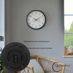 Outdoor Wall Clock With Thermometer And Hygrometer, 24-Inch, Black