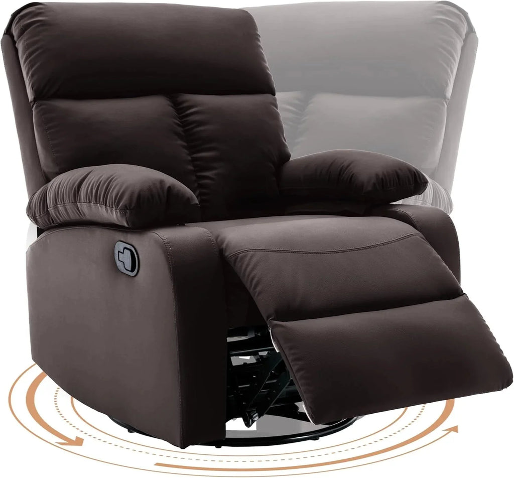 Swivel Rocker Recliner Chair For Compact Spaces - 32in D x 30.2in W x 38.9in H