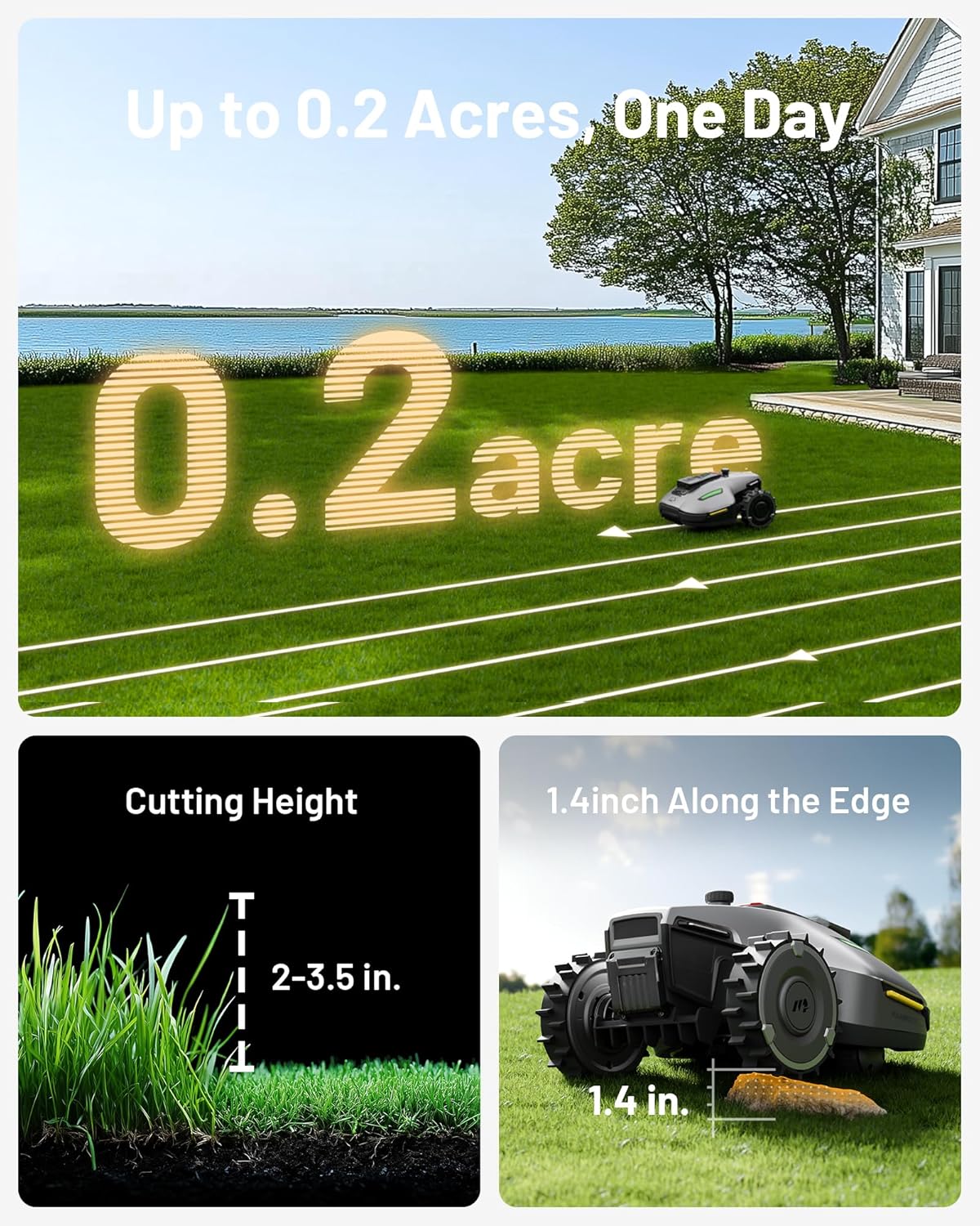 Mammotion YUKA Mini 500H Robotic Lawn Mower, 0.12 Acre, White - 500H