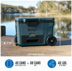 Ninja FrostVault 45QT Wheeled Cooler, Ocean Blue - FB245AOB