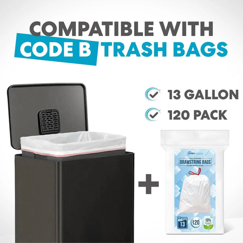 13.2 Gallon Stainless Steel Step Kitchen Trash Can With Odor Control