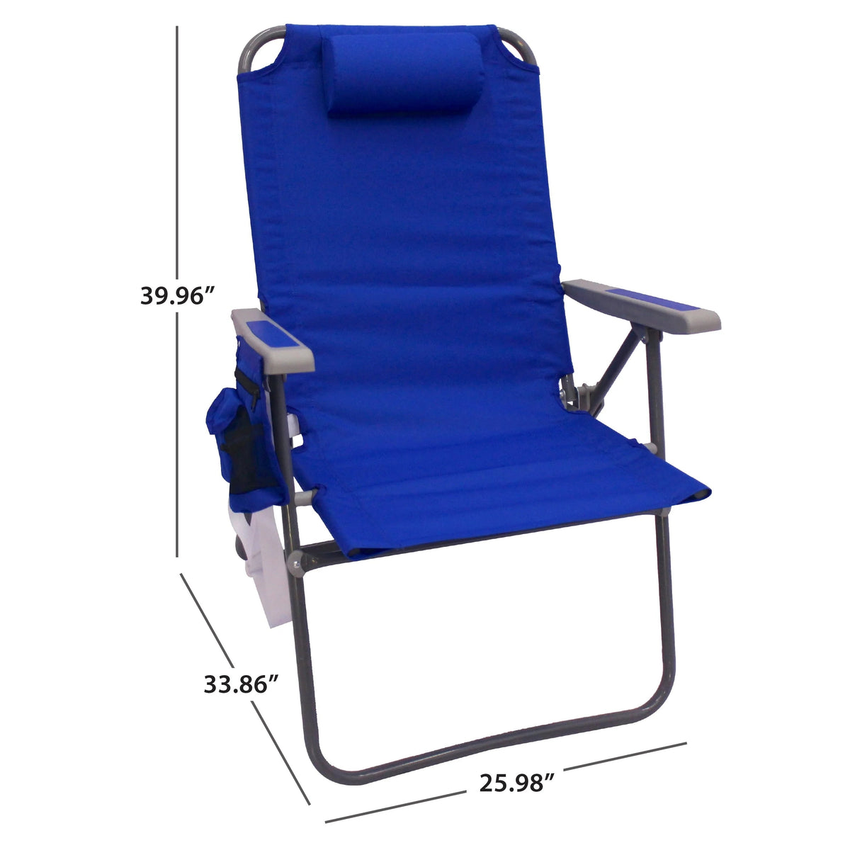 Mainstays Reclining 4-Position Oversize Beach Chair 2-Pack, Blue