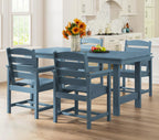 SERWALL 7-Piece HDPE Patio Dining Set, Aruba, 66.9in D x 32.2in W x 29.1in H