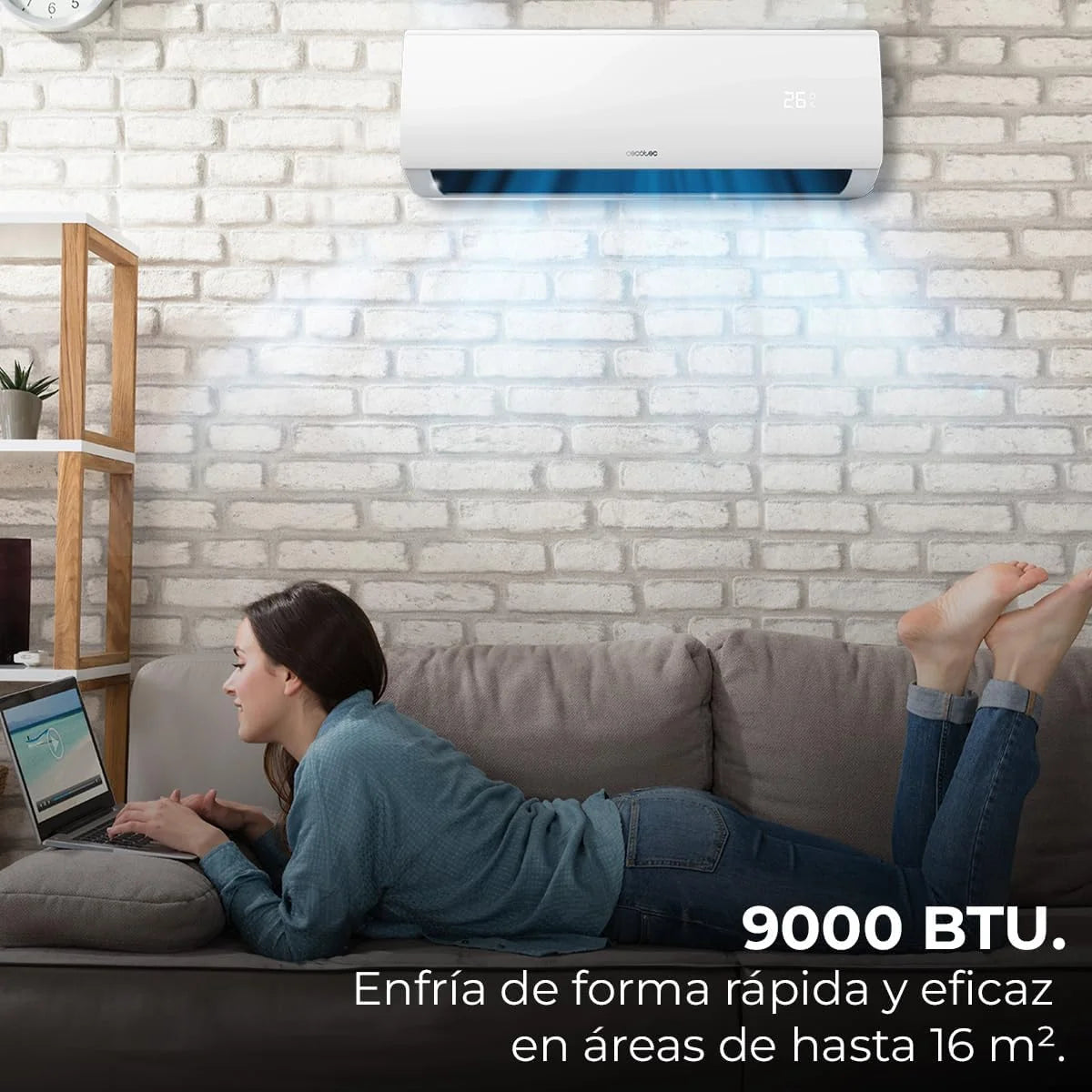 Cecotec Split Air Conditioner 9000 BTU, DC Motor, Heat Pump - AirClima 9000 Smartfresh