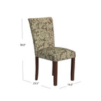Set Of 2 Upholstered Parsons Dining Chairs, 38 in H x 19 in W x 23.5 in D