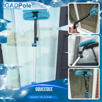 24-Foot Pole-Type Cleaning Kit, 5 To 24 Feet (7 Meters), Water-Driven Brush, 10-Inch Scraper And Soap Box