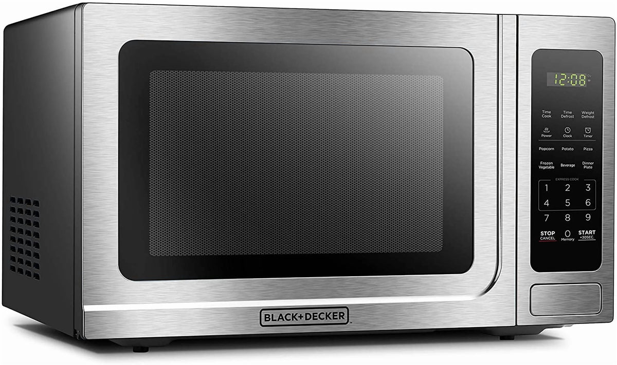 BLACK+DECKER 1.4 Cu Ft 1000 Watt Countertop Microwave Oven, Stainless Steel
