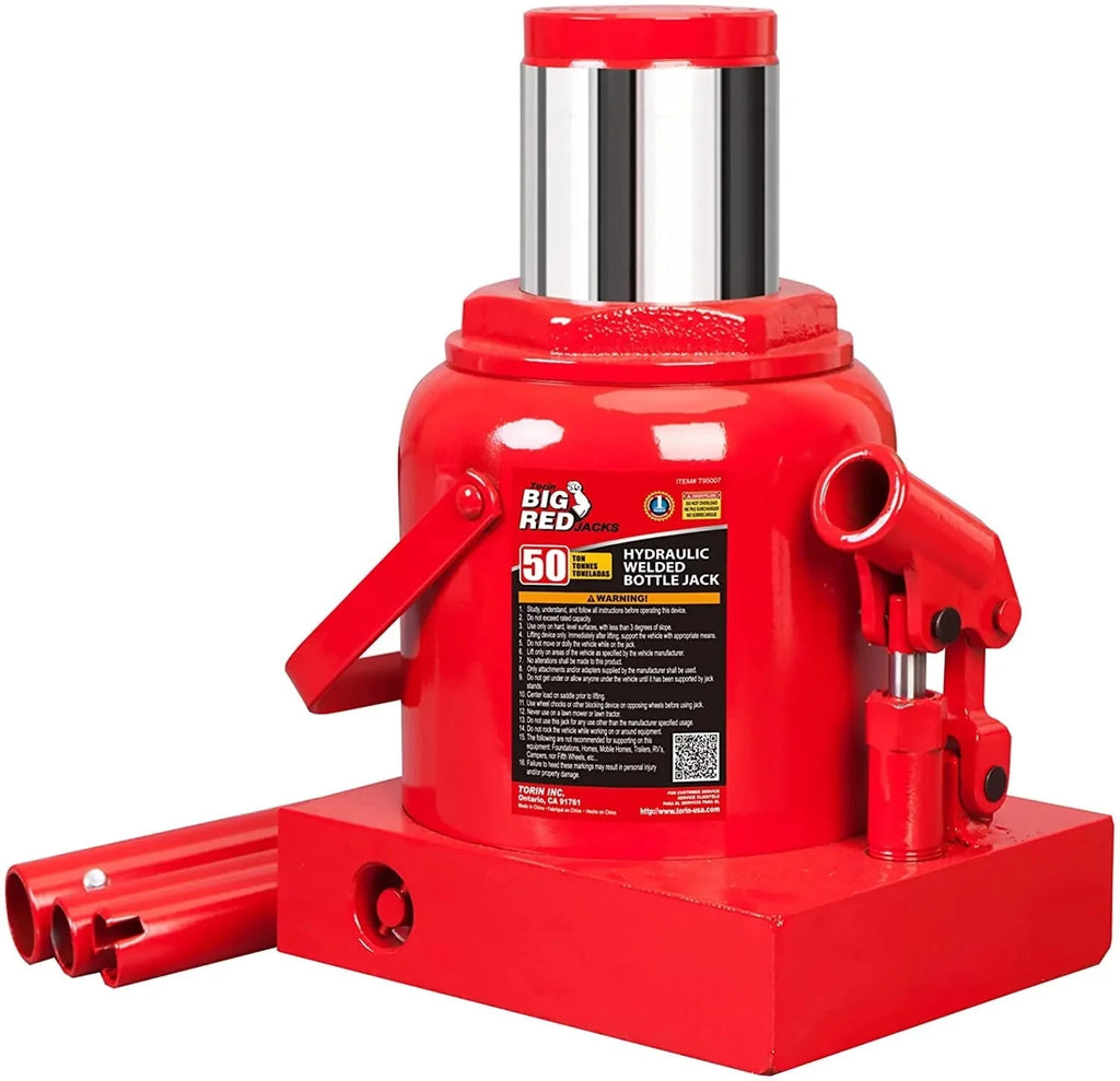 BIG RED 50 Ton Low Profile Hydraulic Bottle Jack - Welded Construction