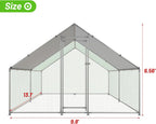 Metal Walk-In Chicken Coop Poultry Cage With Anti-UV Cover - Multiple Sizes